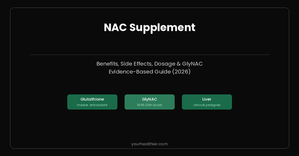 NAC supplement benefits side effects dosage and GlyNAC science guide by yourhealthier.com