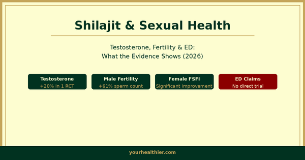 Shilajit and sexual health evidence review: testosterone, fertility, ED by yourhealthier.com