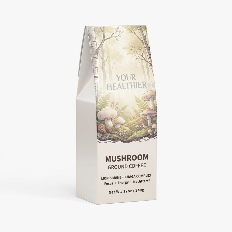 Vitality Mushroom Coffee supplement facts label - YourHealthier