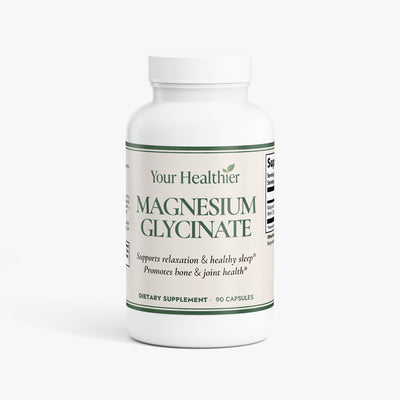 YourHealthier Magnesium Glycinate bottle front, 275mg elemental magnesium