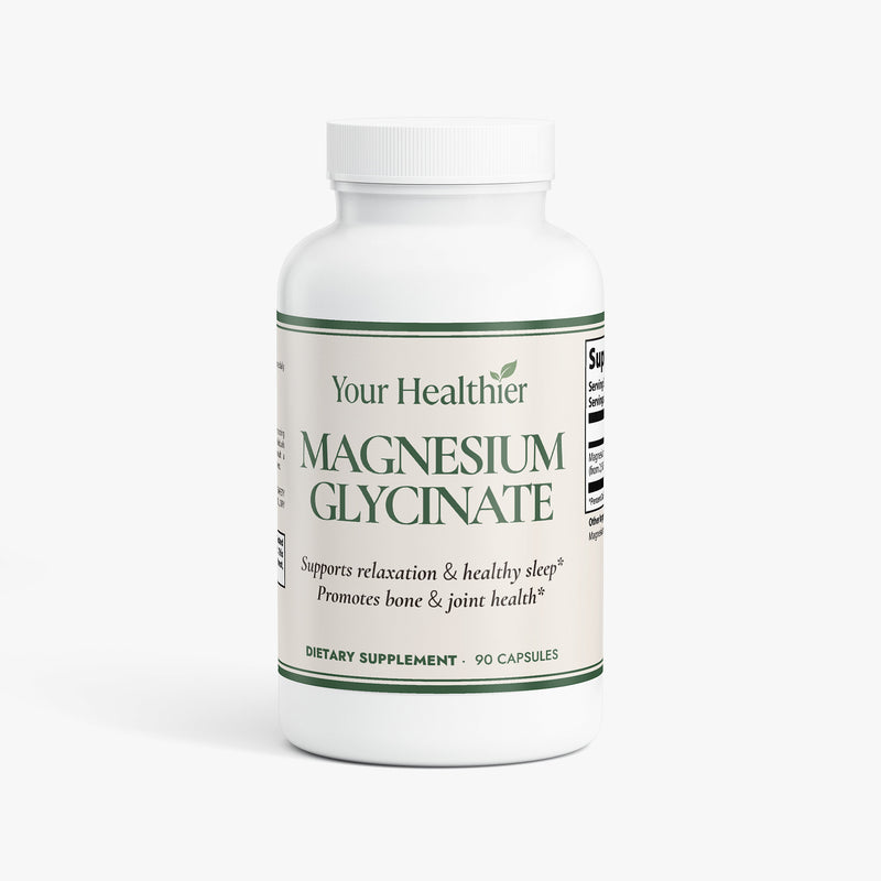 YourHealthier Magnesium Glycinate bottle front, 275mg elemental magnesium