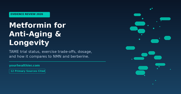 Metformin for anti-aging and longevity: TAME trial status, exercise trade-offs, dosage, and comparison to NMN and berberine. Evidence review 2026. yourhealthier.com