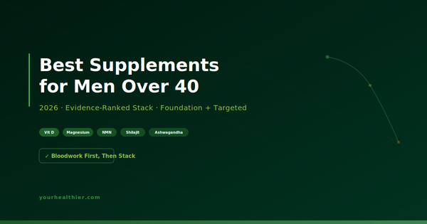 Best Supplements for Men Over 40 in 2026: Vitamin D, Magnesium, NMN, Shilajit & Ashwagandha Evidence-Ranked Stack - YourHealthier
