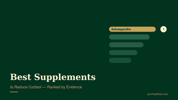 Best supplements to reduce cortisol ranked by evidence guide cover from yourhealthier.com