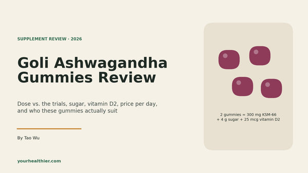 Goli Ashwagandha gummies review 2026 cover image from yourhealthier.com