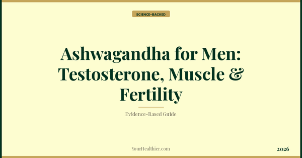 Ashwagandha for Men: Testosterone, Muscle & Fertility (2026) – YourHealthier Science-Backed Guide