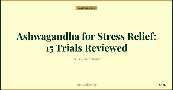 Ashwagandha for Stress Relief: 15 Trials Reviewed (2026) – YourHealthier Science-Backed Guide