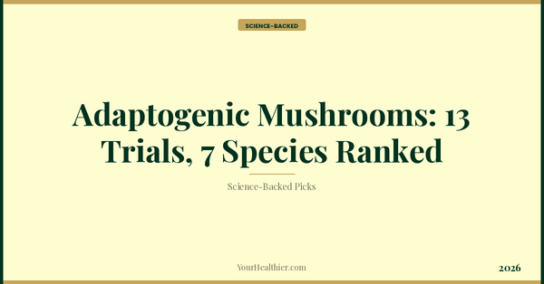 Adaptogenic Mushrooms: 13 Trials, 7 Species Ranked (2026) – YourHealthier Science-Backed Guide