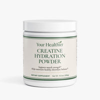YourHealthier Creatine Hydration Powder jar front, 5000mg creatine monohydrate per scoop