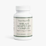 YourHealthier Shilajit Adaptogen Complex bottle front, four-adaptogen blend