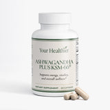 YourHealthier Ashwagandha Plus KSM-66 bottle with capsules