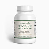 YourHealthier Lion's Mane Mushroom supplement bottle front, 1000mg per serving