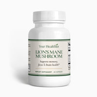 YourHealthier Lion's Mane Mushroom supplement bottle front, 1000mg per serving