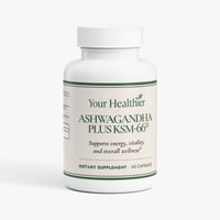 Ashwagandha Plus KSM-66 dietary supplement bottle — front label