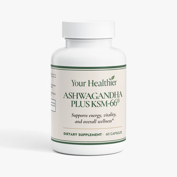 Ashwagandha Plus KSM-66 dietary supplement bottle — front label